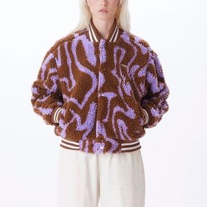 Mazy Obey Varsity Jacket NWT